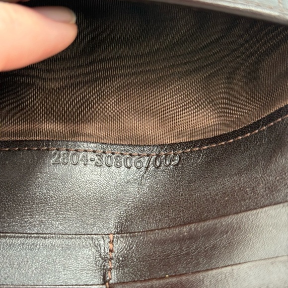 Fendi Dark Brown Leather and Canvas Double Snap Wallet - Picture 9 of 15